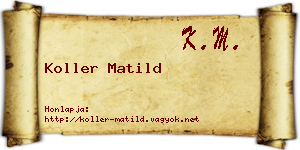 Koller Matild névjegykártya